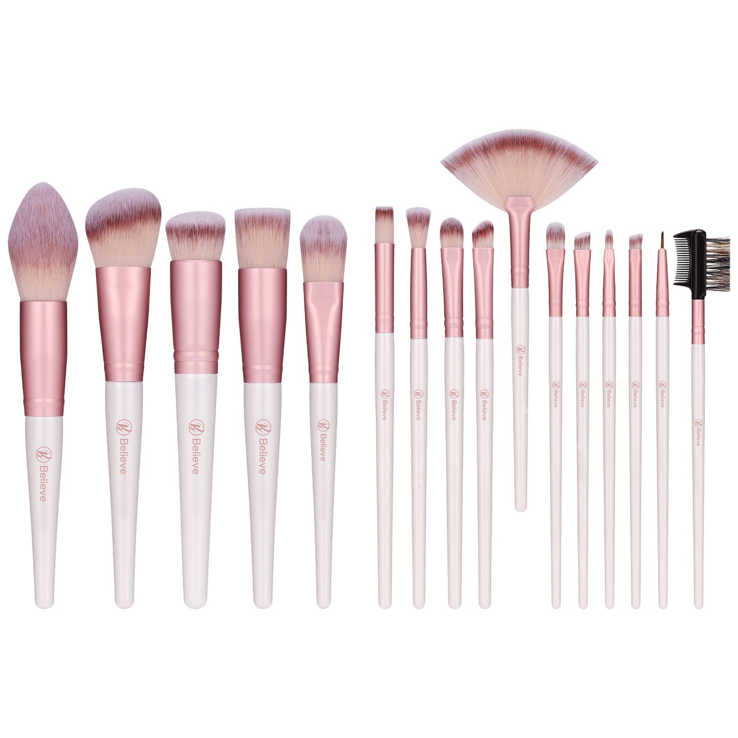 16 Piece Pink Makeup Brush Set
