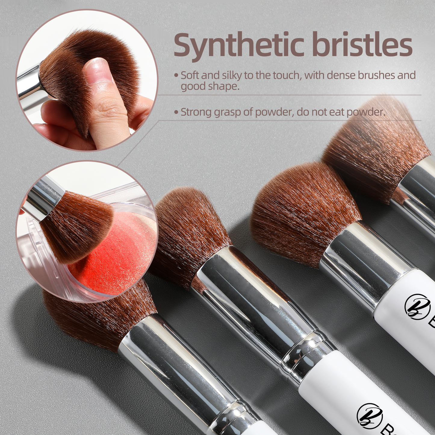 11 Piece White Bamboo Brush Set With Beauty Egg