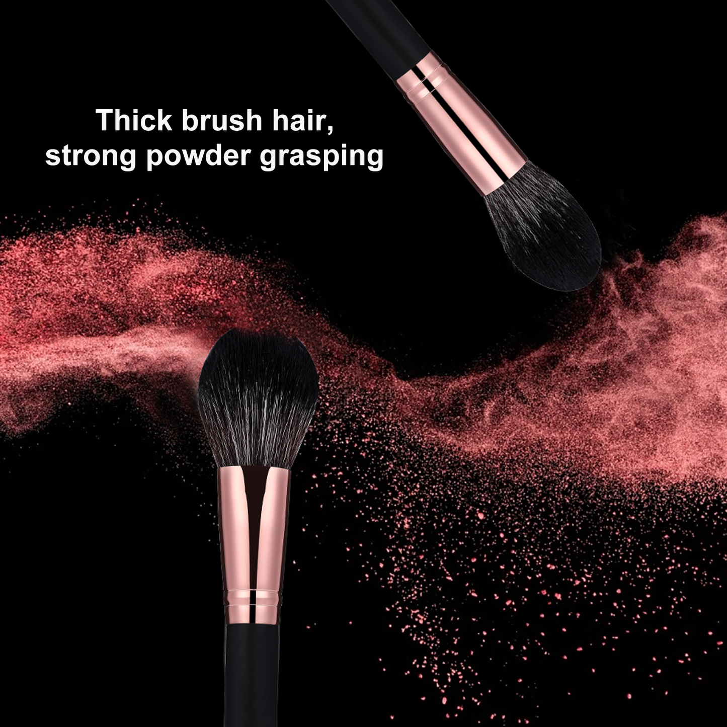 16 Piece Black & Rosegold Makeup Brush Set