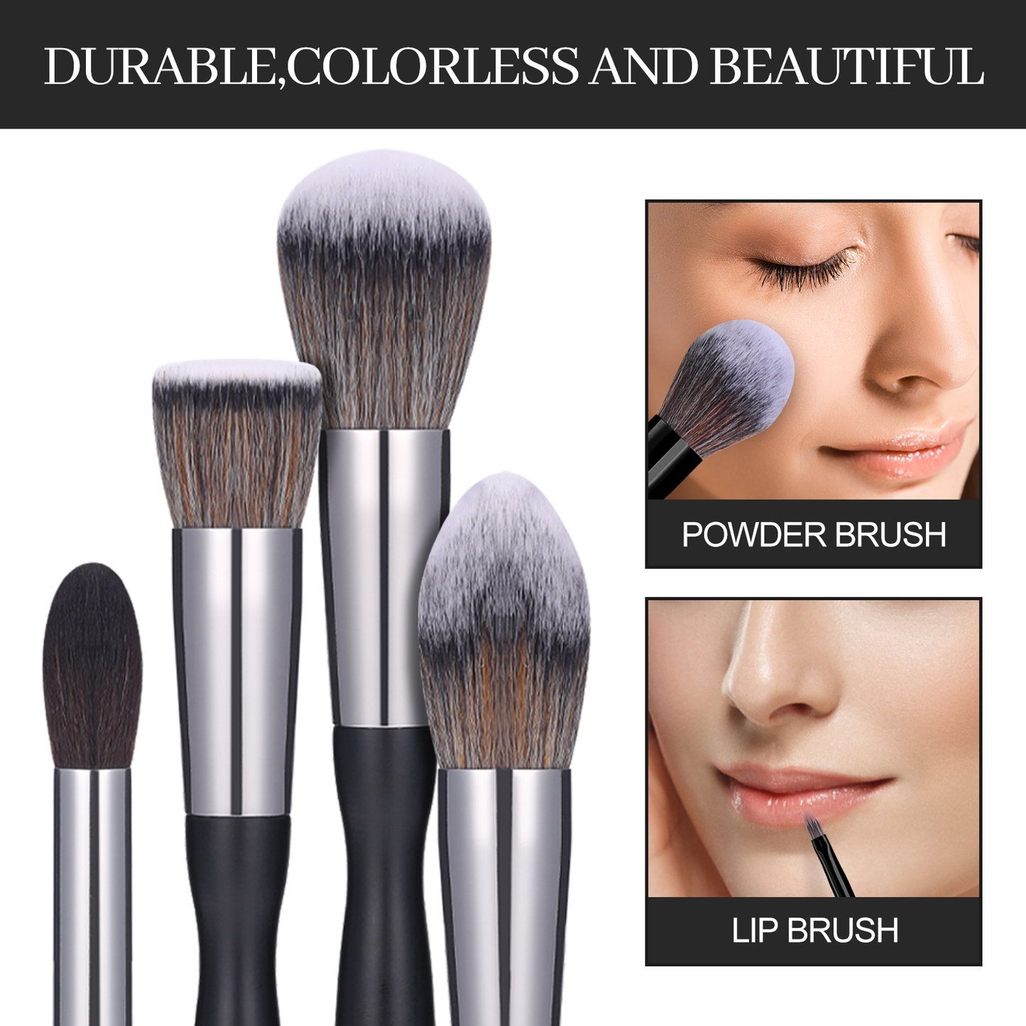 16 Piece Shaped Handle Makeup Brush Set