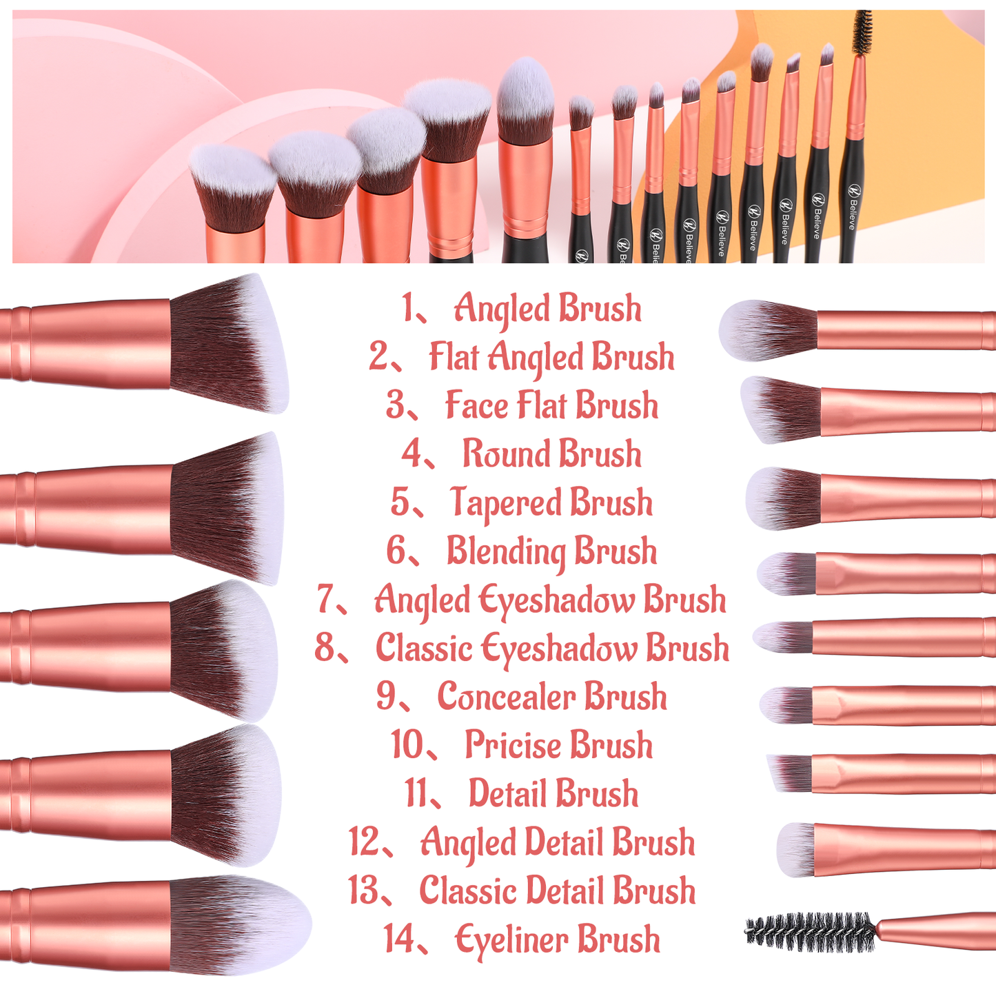 Standing Design -Makeup brush set