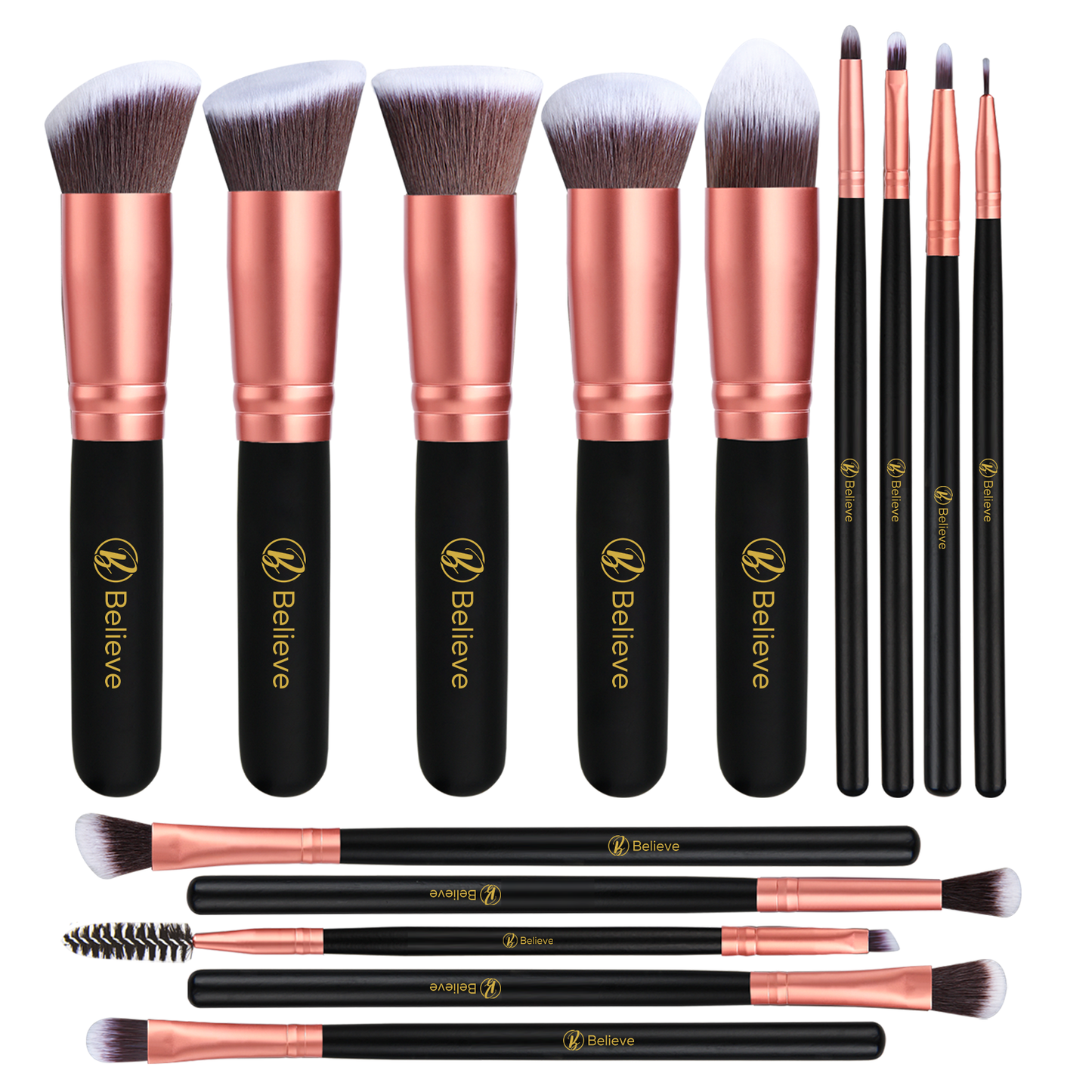 14 Piece Kabuki Black Rose Brush Set